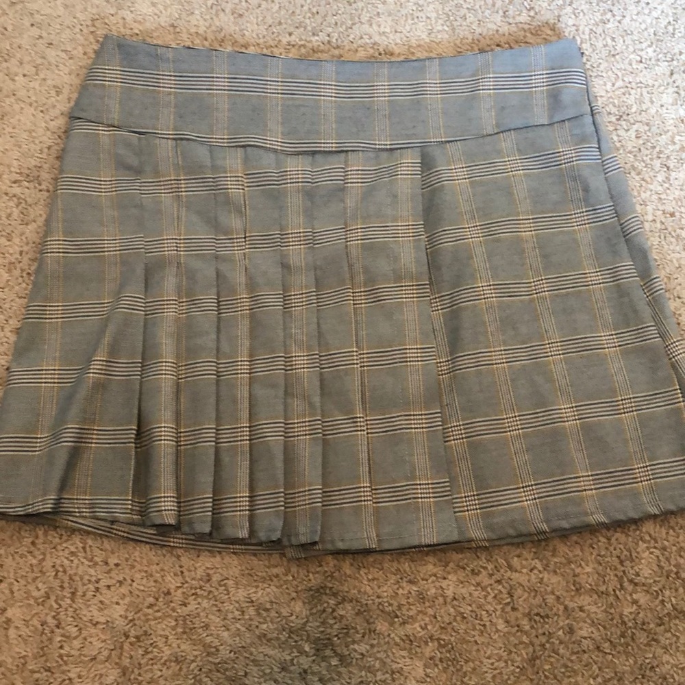 Pleated Check Skirt